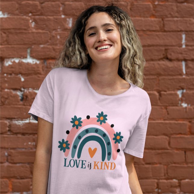 T-SHIRT L'AMOUR EST UN GENRE COULEUR ROSE BOHO RAINBOUR (Créateur téléchargé)