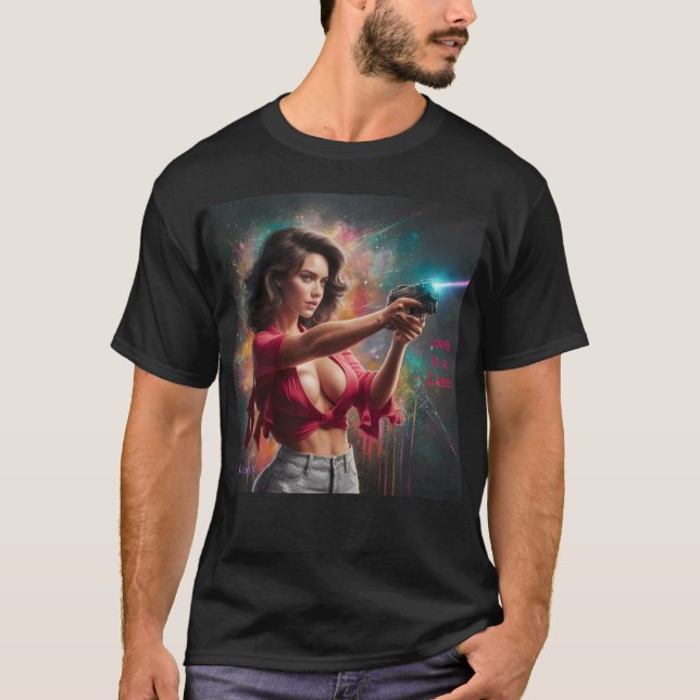 T-shirt L'amour est un laser (Devant)