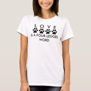 T-shirt L'amour est un mot à quatre pattes Empreintes de p