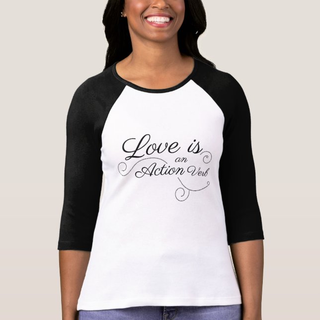 T-shirt L'amour est un verbe Action (Devant)