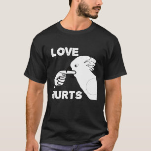 T-shirt L'amour fait mal au Cockatoo-Parrot aux Parapluies