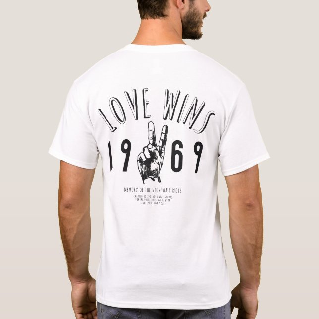 T-shirt L'amour gagne Estd. 1969, LGBTQ et gay ally (Dos)