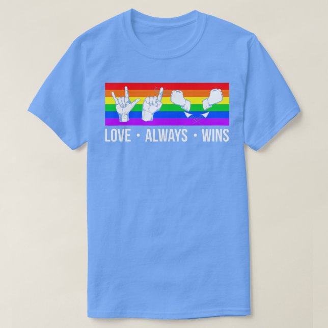 T-shirt L'amour gagne toujours ASL Chemise Sourde Sensibil (Design devant)