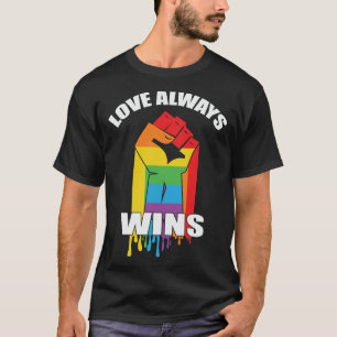 T-shirt L'amour gagne toujours Gay LGBT
