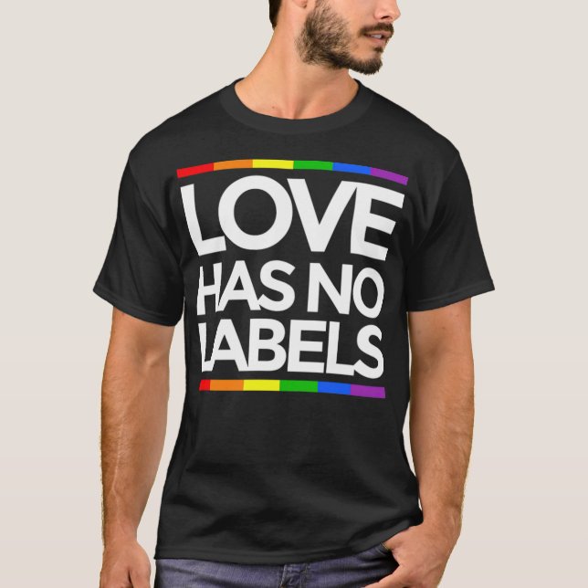 T-shirt L'amour n'a pas de étiquettes LGBT Gay drôle d'éga (Devant)
