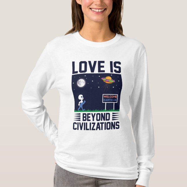 T-shirt L'amour ne connaît pas de frontière mignon plaisir (Devant)