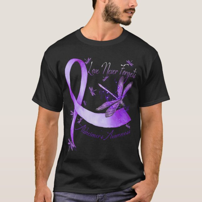 T-shirt L'amour n'oublie jamais Alzheimer Sensibilisation  (Devant)