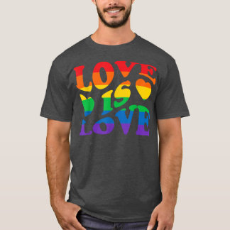 T-shirt L'amour rétro est l'amour LGBT Gay Lesbian Pride 