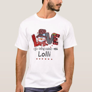 T-shirt L'Amour S'Appelle Lolli Snowman Christmas Red Plai