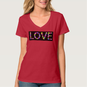 T-shirt L'amour sous toutes ses formes Typographie flora