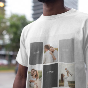 T-shirt L'amour vit ici   Cadeau Famille Trois Photo
