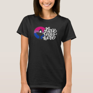T-shirt L'amour vit ici LGBTQ bisexuel Unitaire Universell