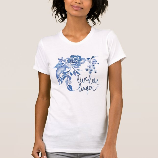 T-shirt L'amour vivant s'attardent rose de bleu de | (Devant)