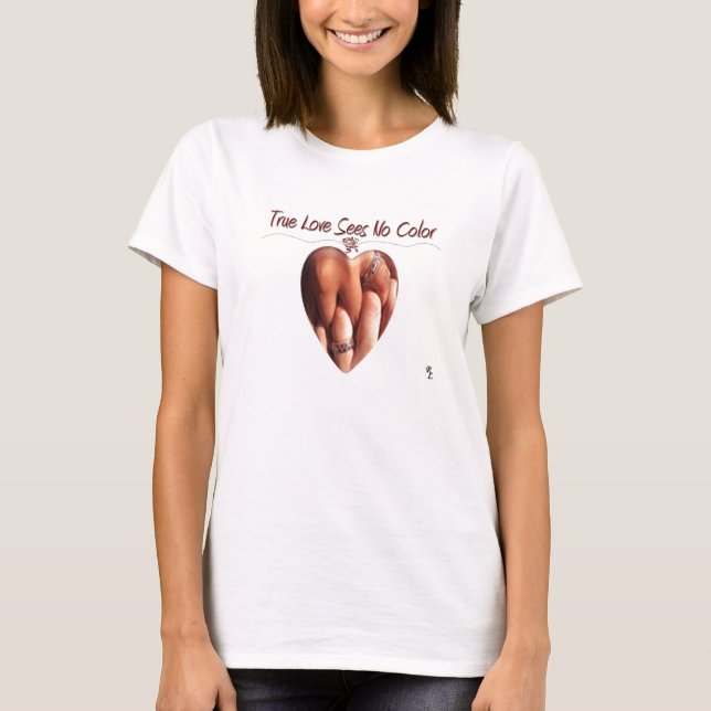 T-shirt "L'amour vrai chemise de logo ne voit aucune (Devant)