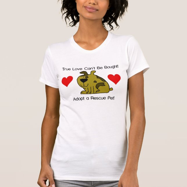 T-shirt L'amour vrai ne peut pas être acheté - chien (Devant)