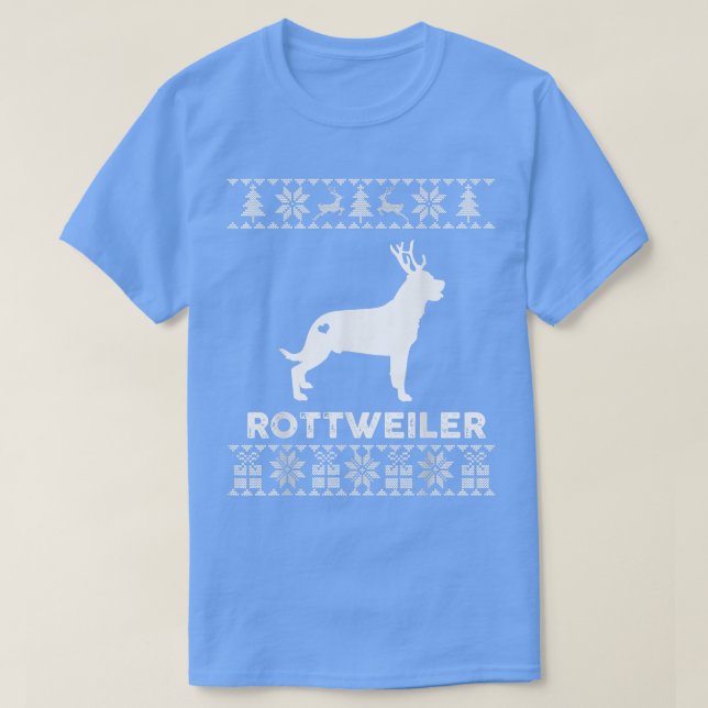 T-shirt L'Amoureux des chiens Rottweiler Xmas Reindeer Noë (Design devant)