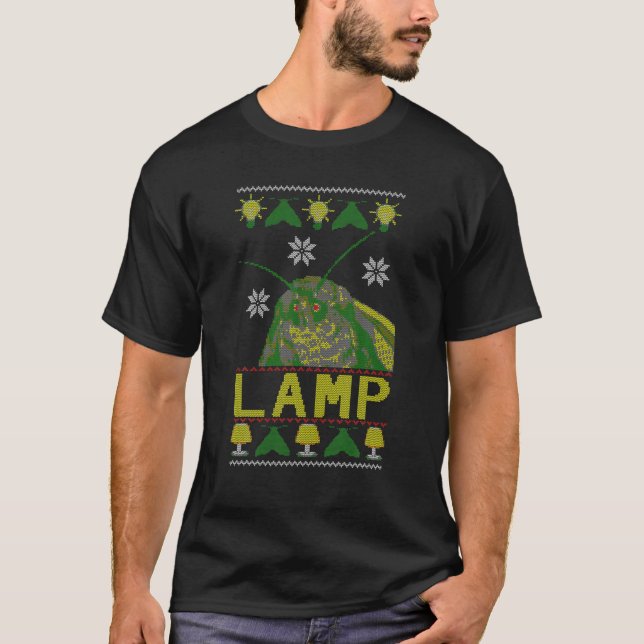 T-shirt Lampe de mème Moth laide pull de Noël (Devant)