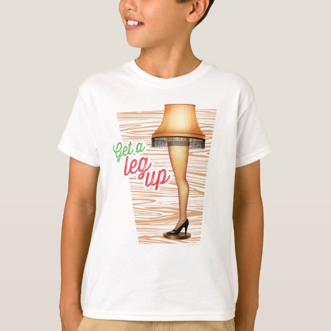 T-shirt Lampe d'histoire de Noël | Leg Up (Devant)