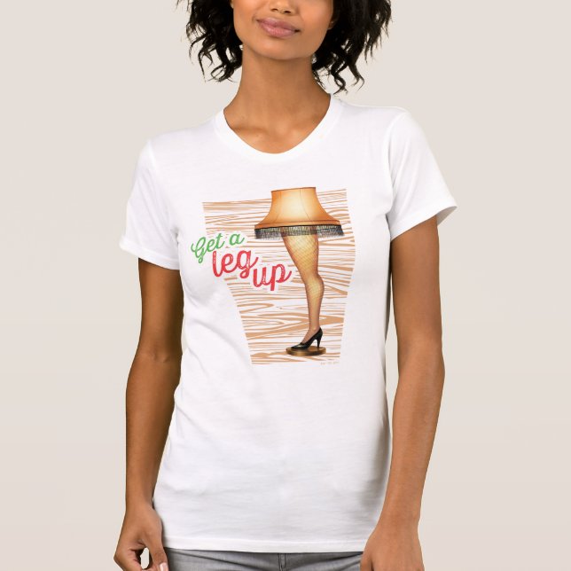 T-shirt Lampe d'histoire de Noël | Leg Up (Devant)