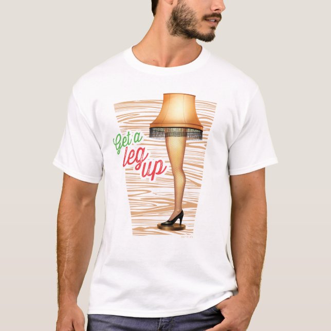 T-shirt Lampe d'histoire de Noël | Leg Up (Devant)
