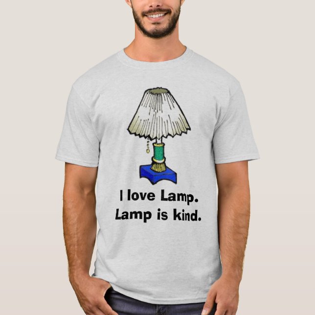 T-shirt lampe, j'aime la lampe. La lampe est aimable (Devant)