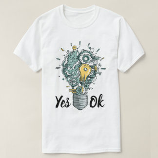 T-shirt L'ampoule d'art du cerveau mécanique