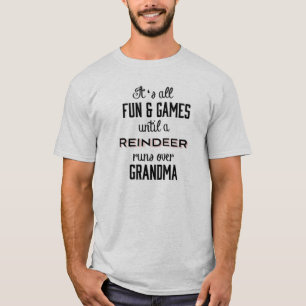 T-shirt L'amusement et les jeux jusqu'à un renne court