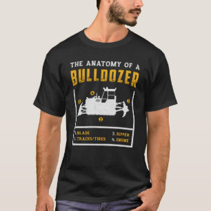 T-shirt L'Anatomie D'Un Ouvrier De Construction Bulldozer