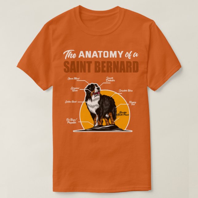 T-shirt L'anatomie d'un Saint Bernard (Design devant)