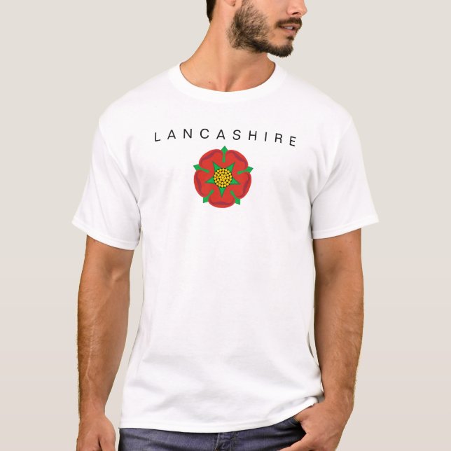T-shirt Lancashire Comté Symbole Drapeau Royaume-Uni Breta (Devant)