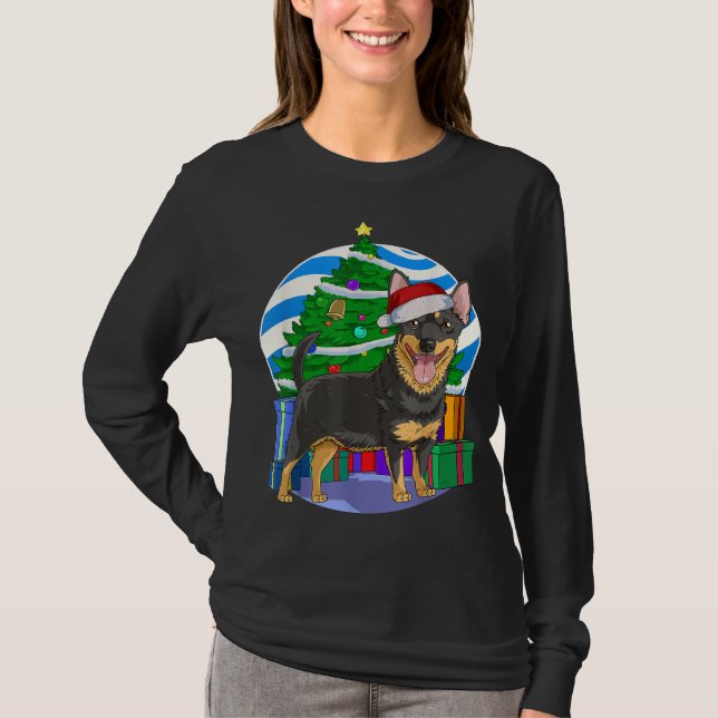 T-shirt Lancashire Heeler Chien Père Noël Décor Arbre de N (Devant)