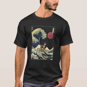 T-shirt Lancashire Heeler Japonais Kanagawa Wave Surf Chie