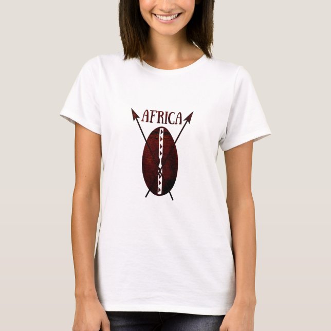 T-shirt lance de protection tribale africaine (Devant)