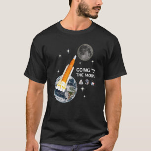 T-shirt Lancement De Fusées Aller À La Lune