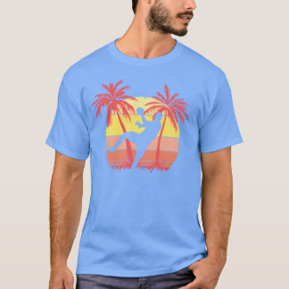 T-shirt Lancer de handball Homme Été Coucher de soleil 80s