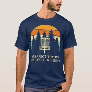 T-shirt Lancer Parfait Mérite Bière Décente Disc Golf Bois