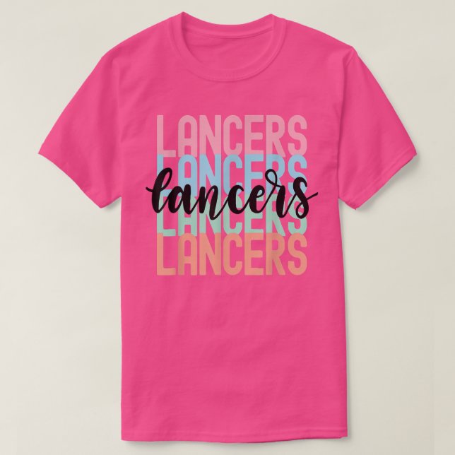 T-shirt Lancers Team Mascot School Spirit Game Night (Design devant)