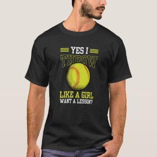 T-shirt Lanceuse de softball fille balle lancer vintage Co