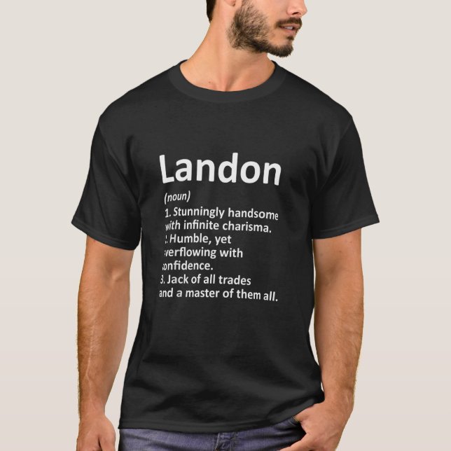 T-shirt Landon Définition Nom personnalisé Anniversaire Id (Devant)