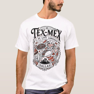 T-shirt Langage d'amour Tex Mex Dallas Skyline Nourriture