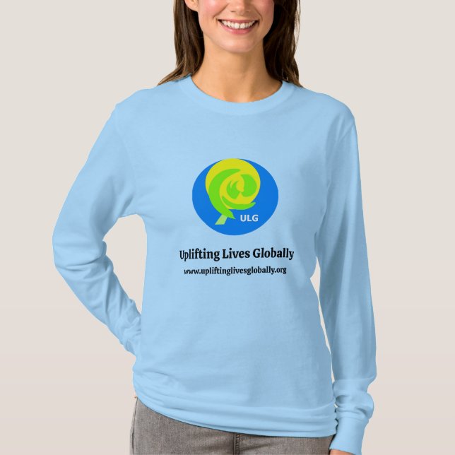 T - Shirt Langarm - L Blau (Vorderseite)