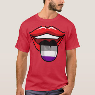 T-shirt Langue de lèvre sexuelle LGBT-Q Cool Ace Pride Dra