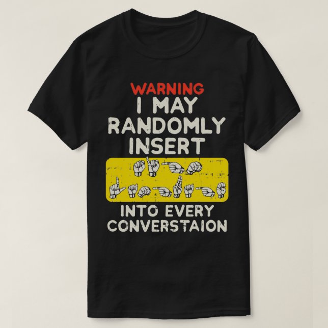 T-shirt Langue des signes américaine 10 (Design devant)