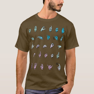 T-shirt langue des signes américaine alphabet 2