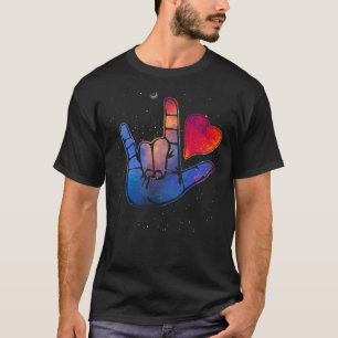 T-shirt Langue des Signes Américaine ASL Je vous aime dans