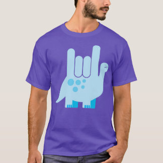 T-shirt Langue des signes américaine Dinosaure I Love You