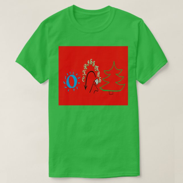T-shirt Langue des signes américaine O Arbre de Noël (Design devant)