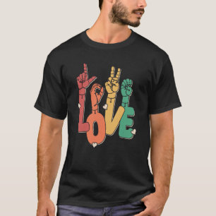 T-shirt Langue des signes Amour ASL sourd Audience déficie