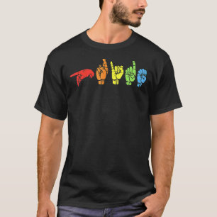 T-shirt Langue Des Signes Arc-En-Ciel Drapeau Gay Lgbt Sou