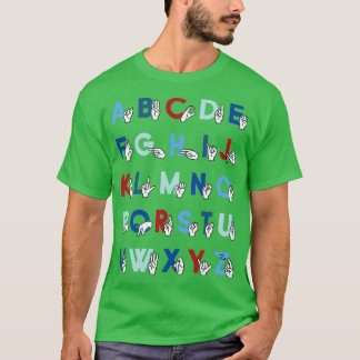 T-shirt Langue des signes ASL Alphabet Baseball